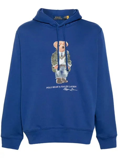 Siuvinėta mini drobė polo marškinėliai Polo Ralph Lauren mėlyna