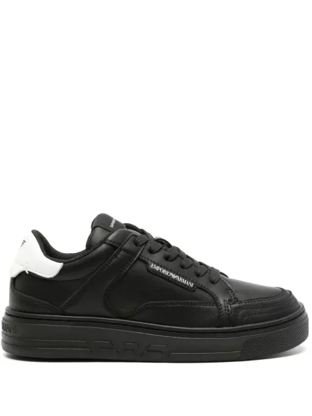 Sneakerși Emporio Armani din piele cu imagine negru