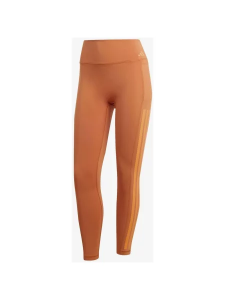 Legginsy długie adidas Optime 3 paski S pomarańczowe