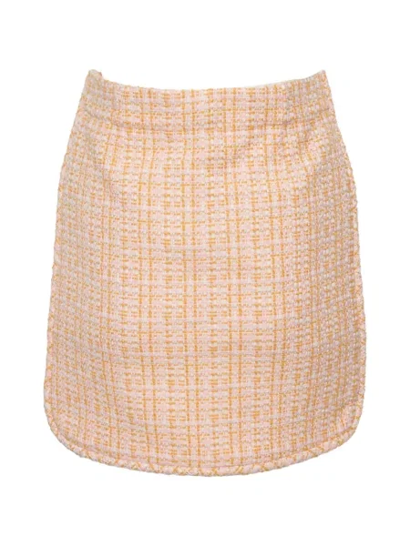 Fusta mini Maje din tweed portocaliu