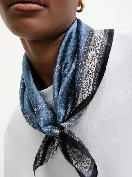 Svilena marama Answear.LAB iz kolekcije Unscripted plava