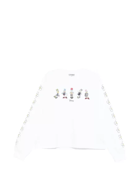 Tricou Ganni lung alb