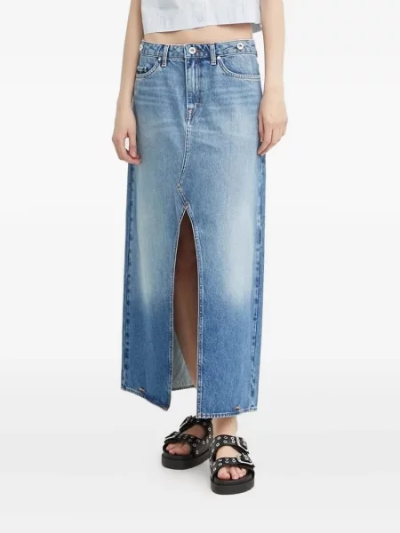 Maksi spódnica jeansowa Tiger Of Sweden w tygrysie prążki niebieska