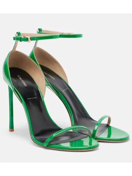 Sandale Tom Ford din piele de lac verde