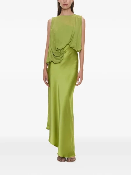 Rochie Christopher Esber asimetrică drapată verde