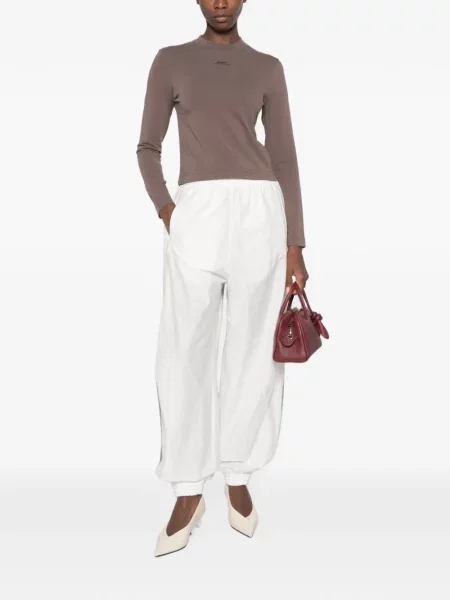 Lung tricou Jacquemus cu autograf maro