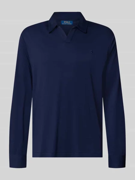 Koszulka polo o kroju slim fit z czystej bawełny Polo Ralph Lauren granatowa