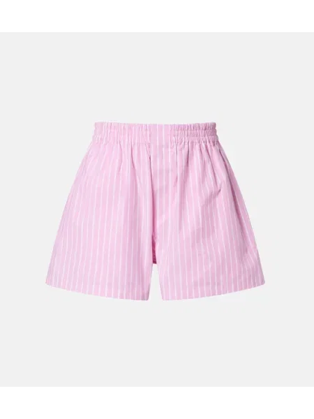 Szorty Balenciaga w paski popelinowe różowe