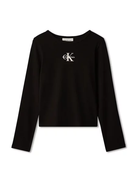 Calvin Klein Jeans majica dugih rukava za djecu od pamuka s elastanom crna