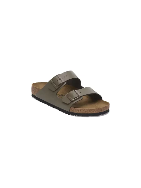 Klapki Birkenstock skórzane zielone