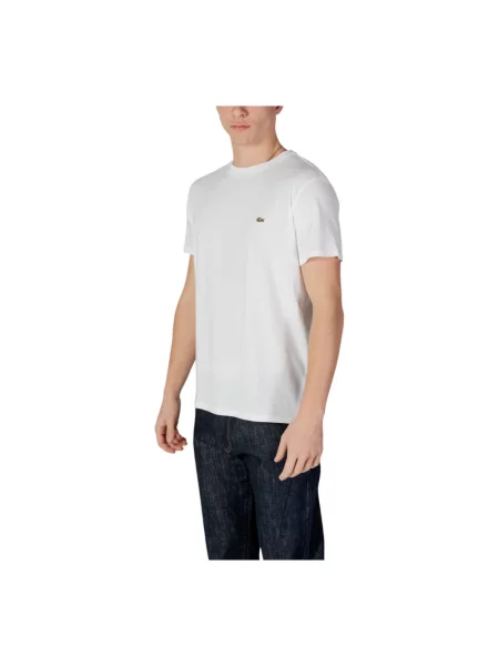 T-shirt z okrągłym dekoltem Lacoste biała