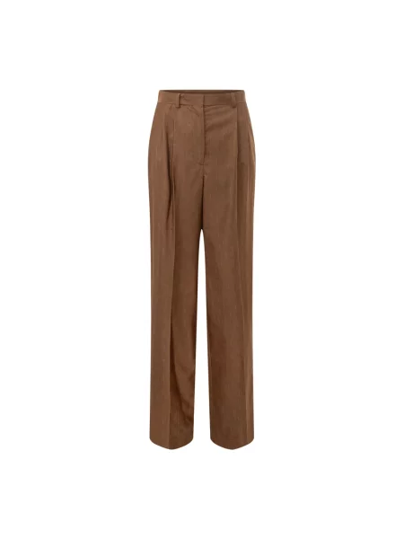 Spodnie Stella Mccartney w paski brązowe