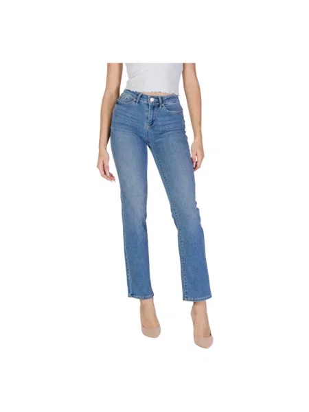 VERO MODA Jeansy Kobieta L Denim Klasyczne jasne jeansy proste nogawki niebieski