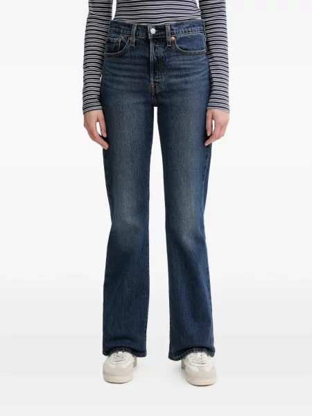 Карирани с яка дънки straight leg Levi's® с качулка синьо