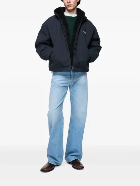 Geacă Acne Studios cu glugă cu imagine albastru