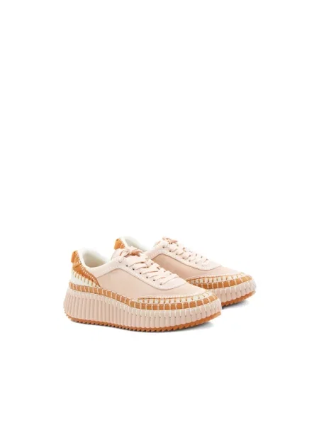 Sneakersy Chloe Nama skórzane beżowe
