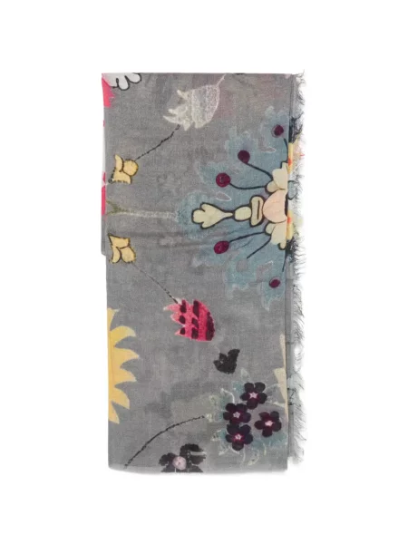 Fular Mouleta cu model floral cu imagine gri