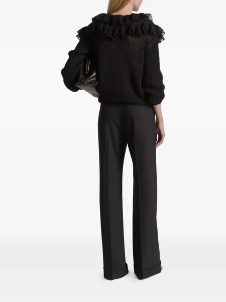 Pulover Alberta Ferretti cu volane negru