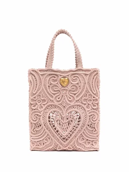 Чанта Dolce & Gabbana с дантела розово