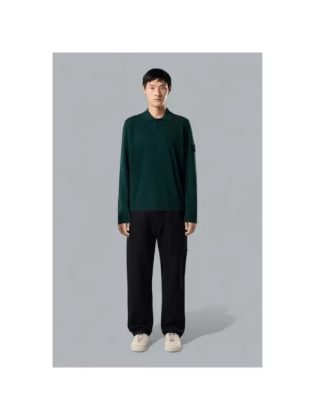 Lekki sweter Stone Island wełniany z kamieniami zielony