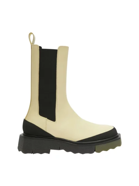 Sztyblety Off-white skórzane białe