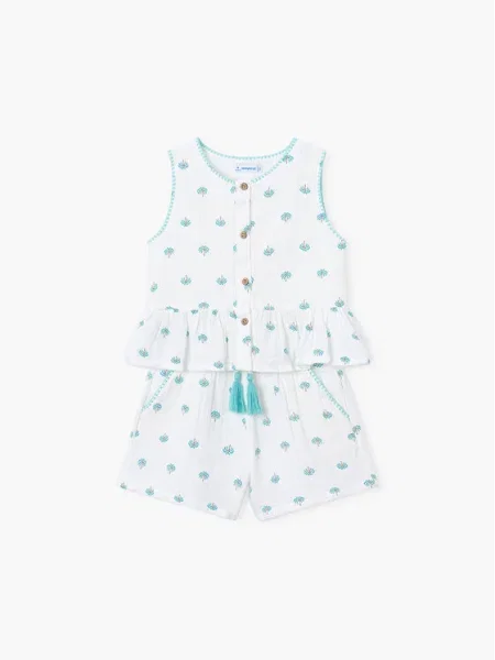 Mayoral Set top i pantaloni scurti alb