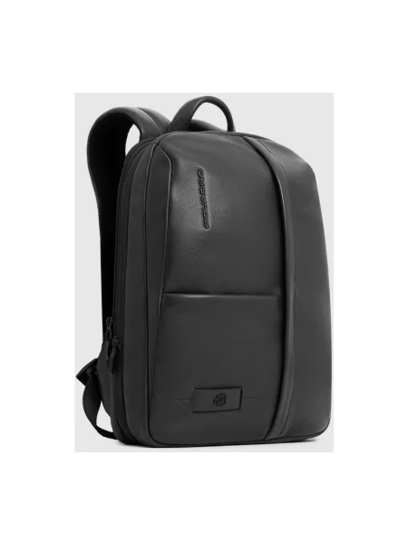 Torba na laptopa Piquadro skórzana czarna