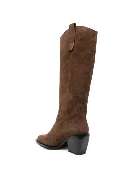 Botine Linda Baumann din piele de căprioară maro