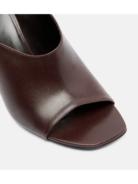 Papuci tip mules Versace din piele maro