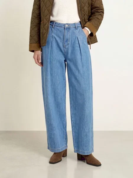 Suncoo Jeansy Wide Leg Risk blau