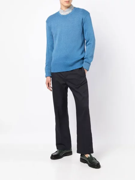 Krátké polotričko Polo Ralph Lauren s kulatým výstřihem modré
