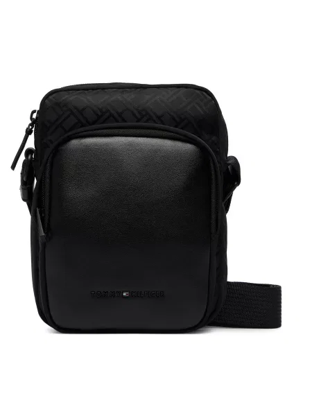 Tommy Hilfiger Мъжка чантичка Th Nylon Jaquard Mini Reporter черен