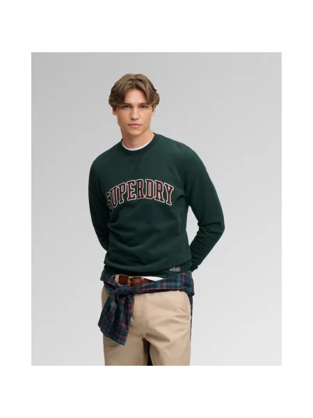 Bluza Superdry Athletic Applique ciemny bordowy S zielony
