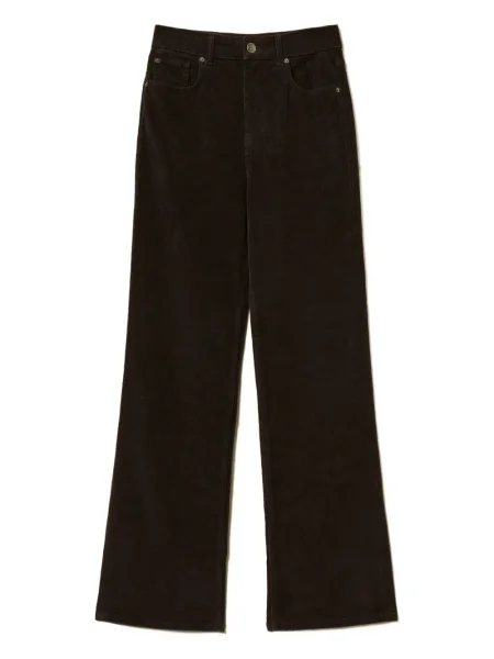 Blugi Twinset de catifea cord cu 5 buzunare negru