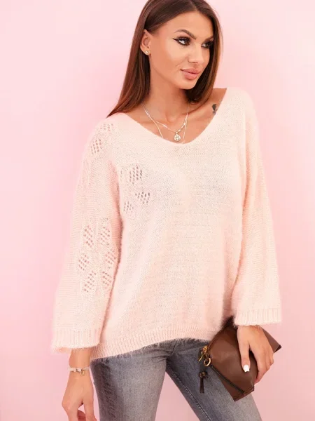 Pulover Kesi Włoski de mohair roz