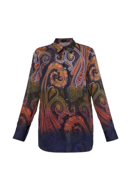 Cămașă Etro cu imagine cu model paisley albastru