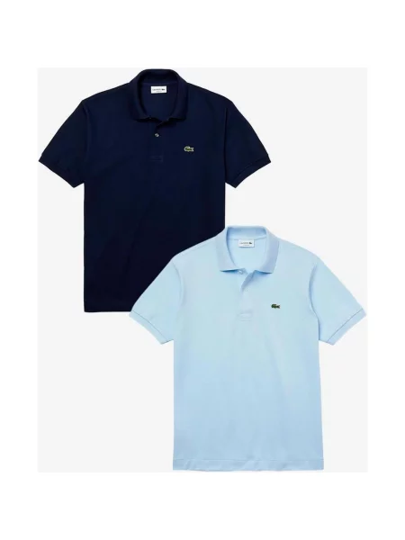 Polo Lacoste Classic Fit krótki rękaw granatowy jasnoniebieski 2 sztuki XS niebieska