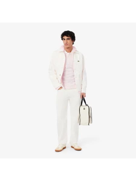 Lacoste Koszulka Polo W Paski Classic Fit różowa