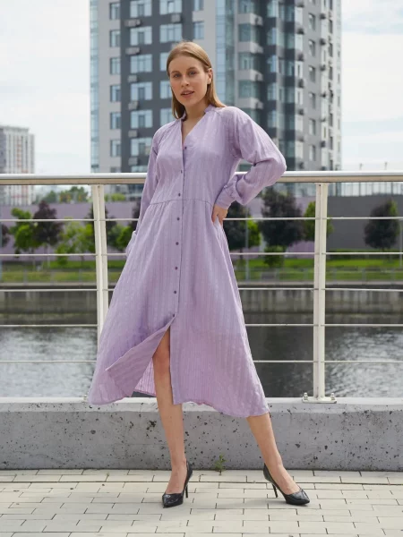 Сукня міді LadyLike текстиль фіолетовий