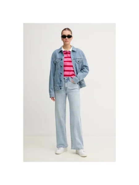 Szerokie jeansy Dkny z wysoką talią eleganckie niebieskie