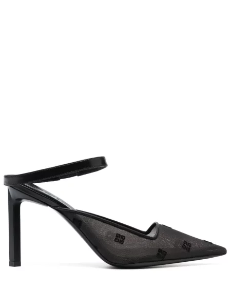 Papuci tip mules Givenchy cu autograf negru