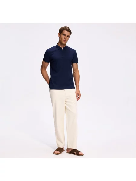 Reserved slim fit póló tengerészkék