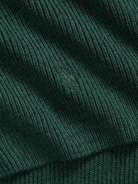 Szal z czystej wełny z wyhaftowanym logo Polo Ralph Lauren zielona