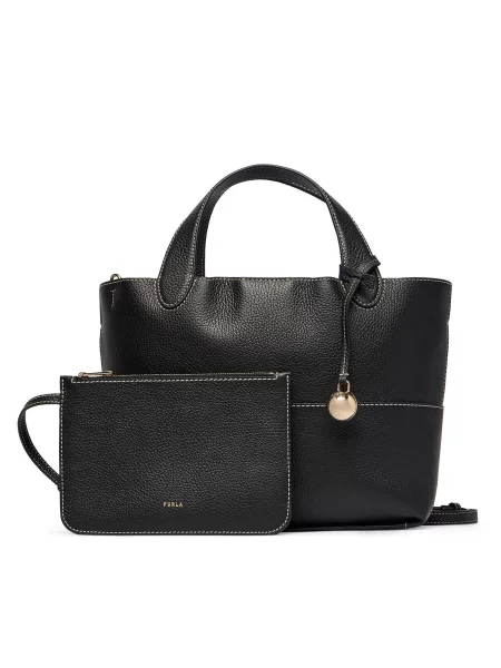 Furla crossbody torbica usnjena Primrose M Tote črna