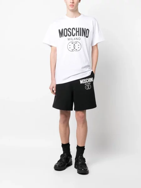 Raštuotos šortai Moschino juoda