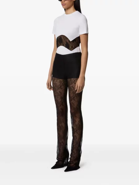 Tricou Nina Ricci din dantelă alb