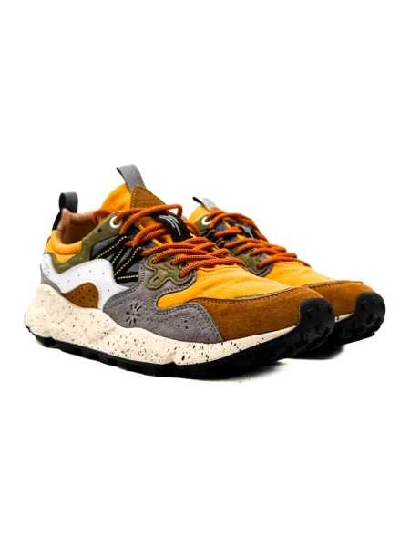 Sneakersy Flower Mountain zamszowe w kwiatki pomarańczowe
