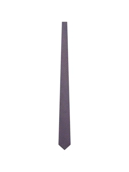 Cravată Kiton de mătase cu imprimeu geometric maro