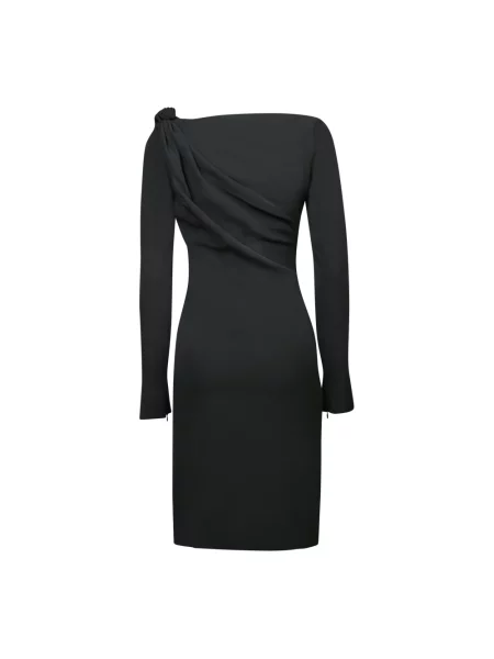 JW Anderson sukienka Shoulder Drape V-Neck Dress mini dopasowana czarny