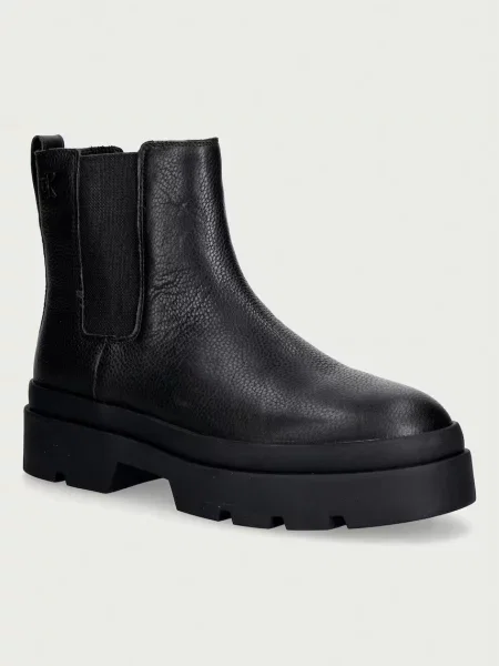 Calvin Klein ghete scurte pentru bărbați LUGGED CHELSEA BOOT TU LTH negru